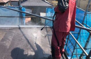 屋根高圧洗浄　状況