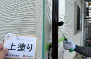 雨樋上塗り　状況