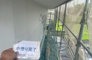 外壁　中塗り完了
