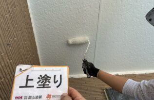 軒天上塗り　状況