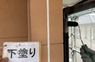 雨樋　下塗り状況