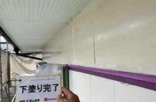 漆喰　下塗り完了