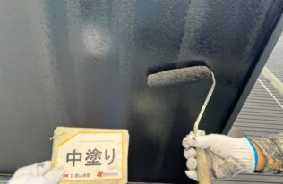 軒天　中塗り状況