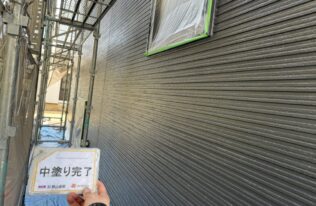 外壁　中塗り完了
