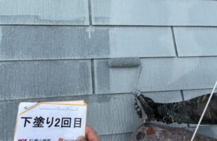 屋根下塗り2回目　状況