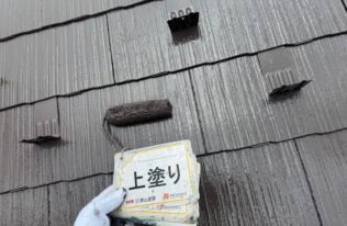 屋根上塗り　状況