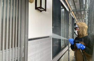 外壁高圧洗浄　状況