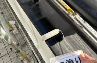 笠木下塗り　状況