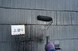 屋根上塗り　状況
