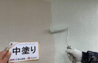 外壁中塗り　状況