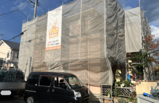 足場　組立完了です。