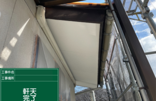 軒天　塗装完了