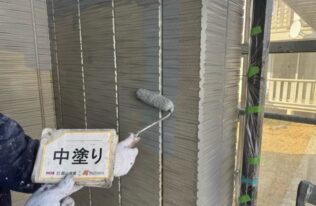 外壁の中塗り状況です。